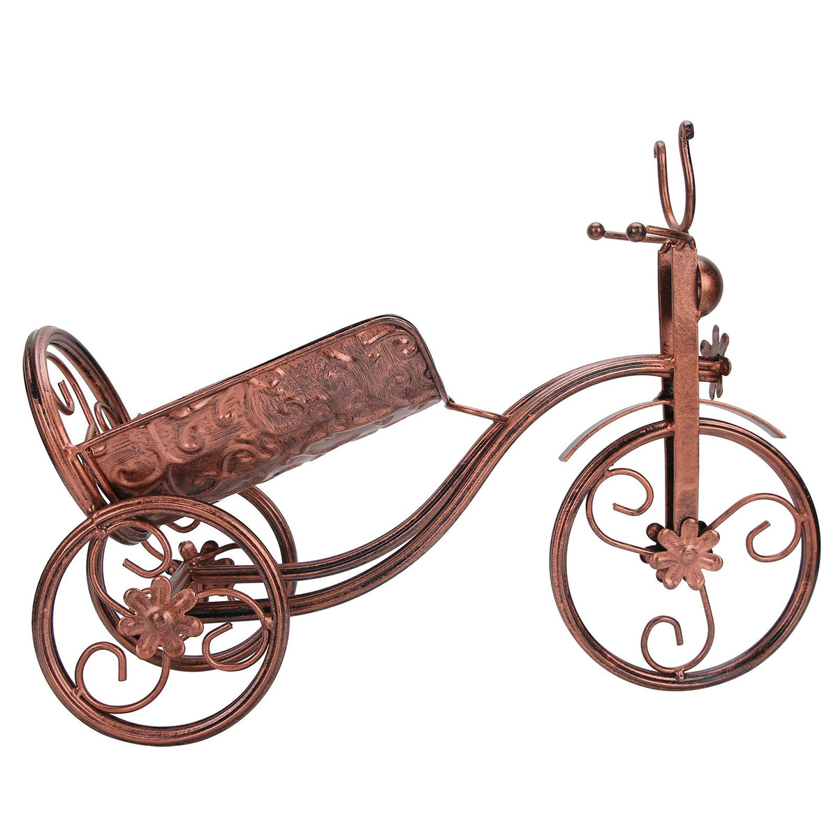 Iron Wine Holder Tricycle Shape Wine Bottle Rack Stand for Bar Counter Home DecorBronze