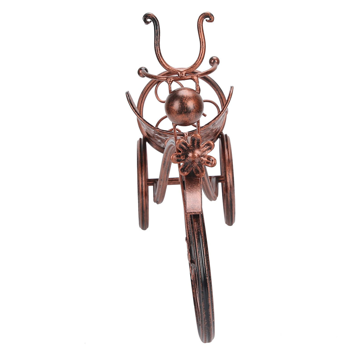Iron Wine Holder Tricycle Shape Wine Bottle Rack Stand for Bar Counter Home DecorBronze