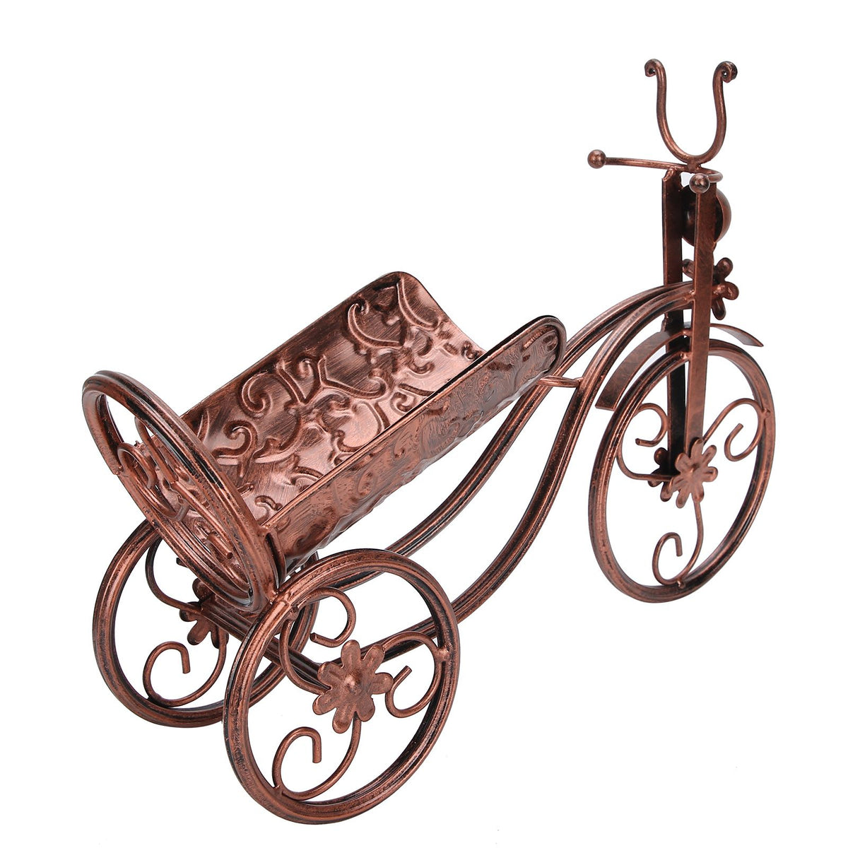 Iron Wine Holder Tricycle Shape Wine Bottle Rack Stand for Bar Counter Home DecorBronze