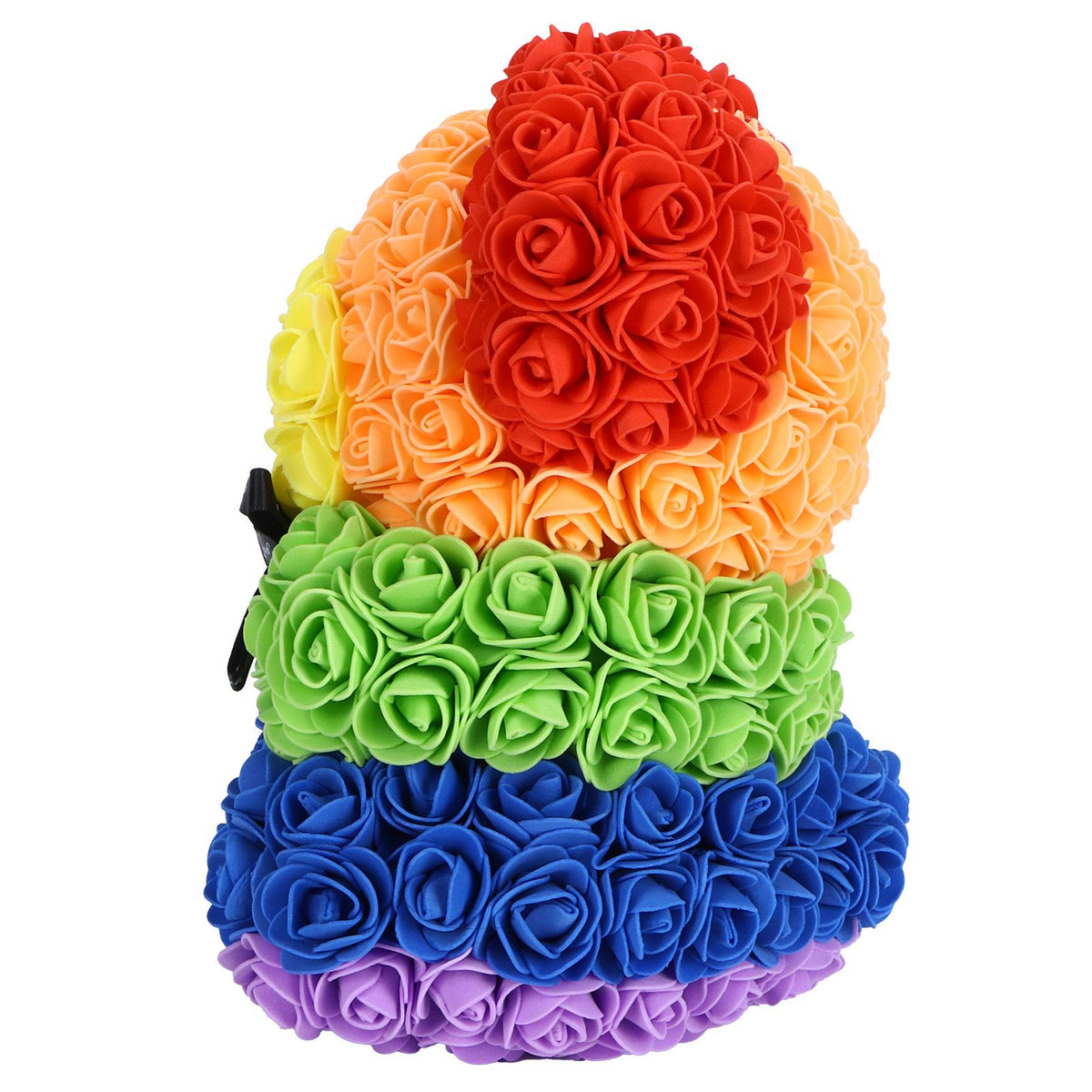 Flower Bear Ornament Colorful Artificial Fake Rose Gift for Valentines Day Anniversary