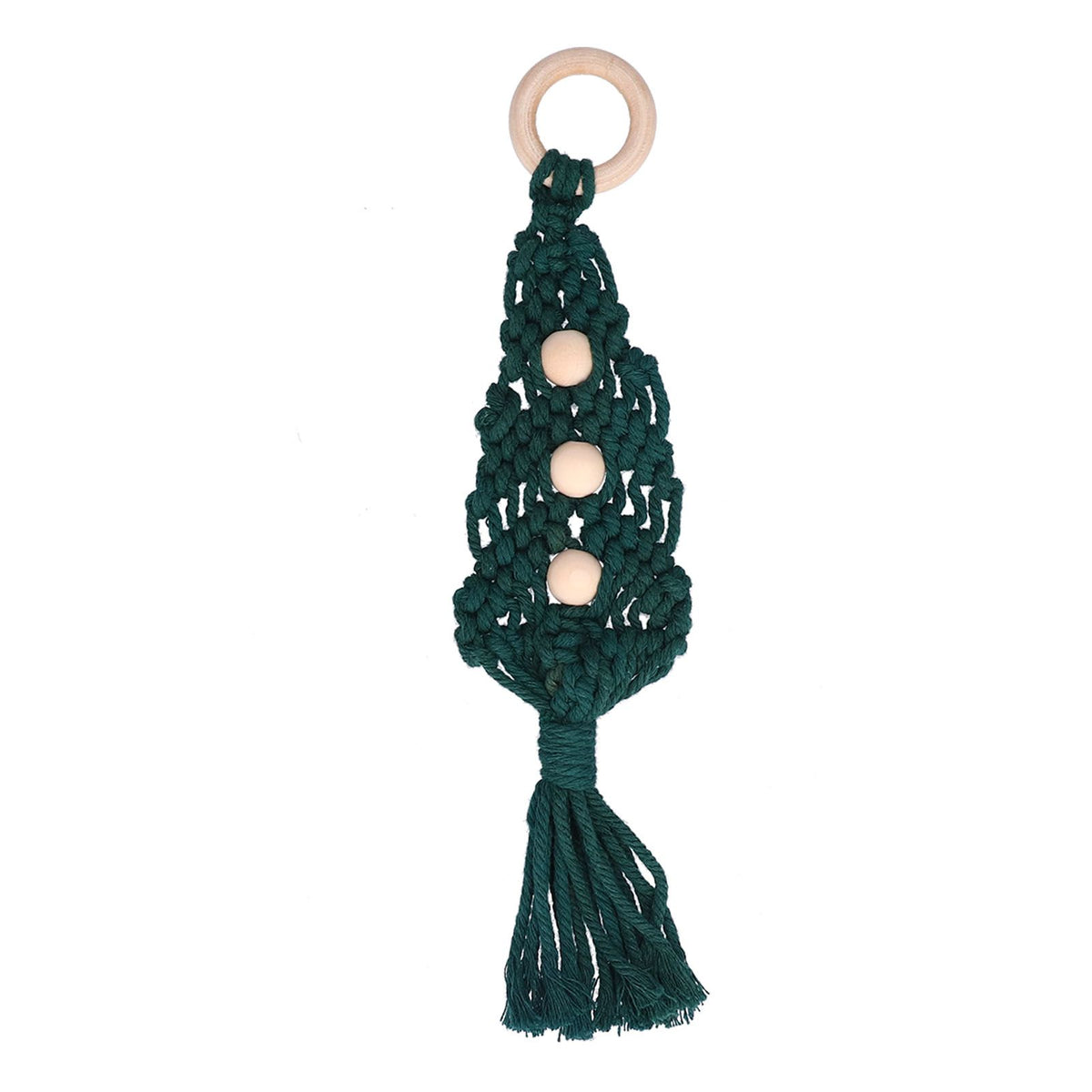 Christmas Tree Ornaments Wooden Loop Cotton Rope HandWoven Christmas Ornaments
