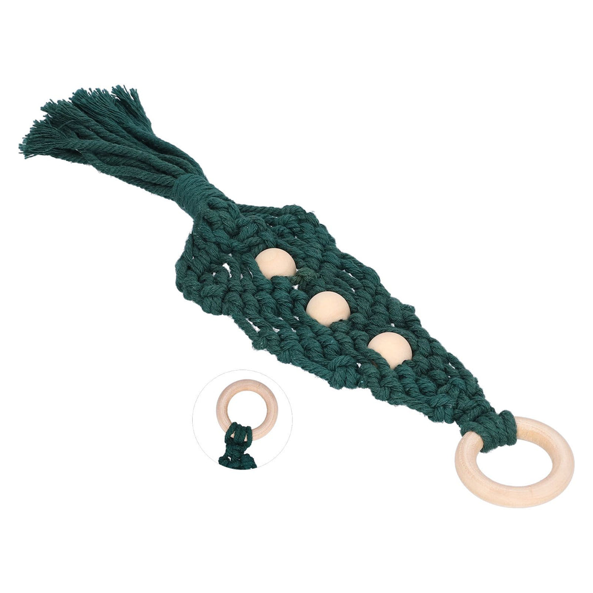 Christmas Tree Ornaments Wooden Loop Cotton Rope HandWoven Christmas Ornaments