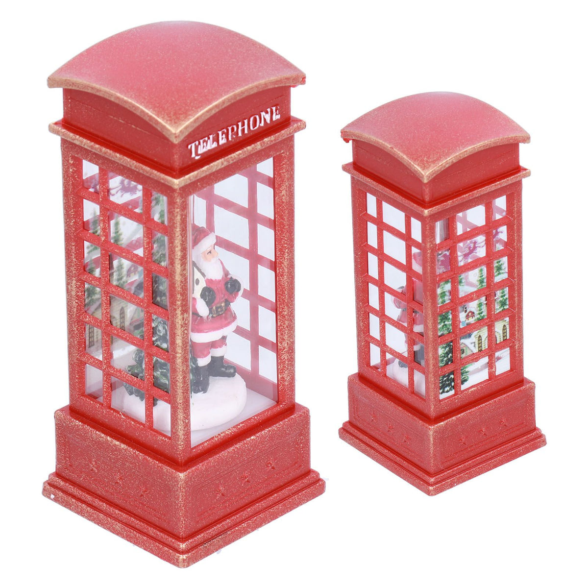 Christmas Decorations Telephone Booth Decoration Night Light Home Decoration Luminous Decoration GiftOld Man
