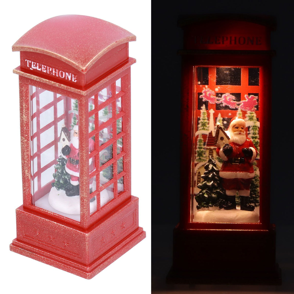 Christmas Decorations Telephone Booth Decoration Night Light Home Decoration Luminous Decoration GiftOld Man