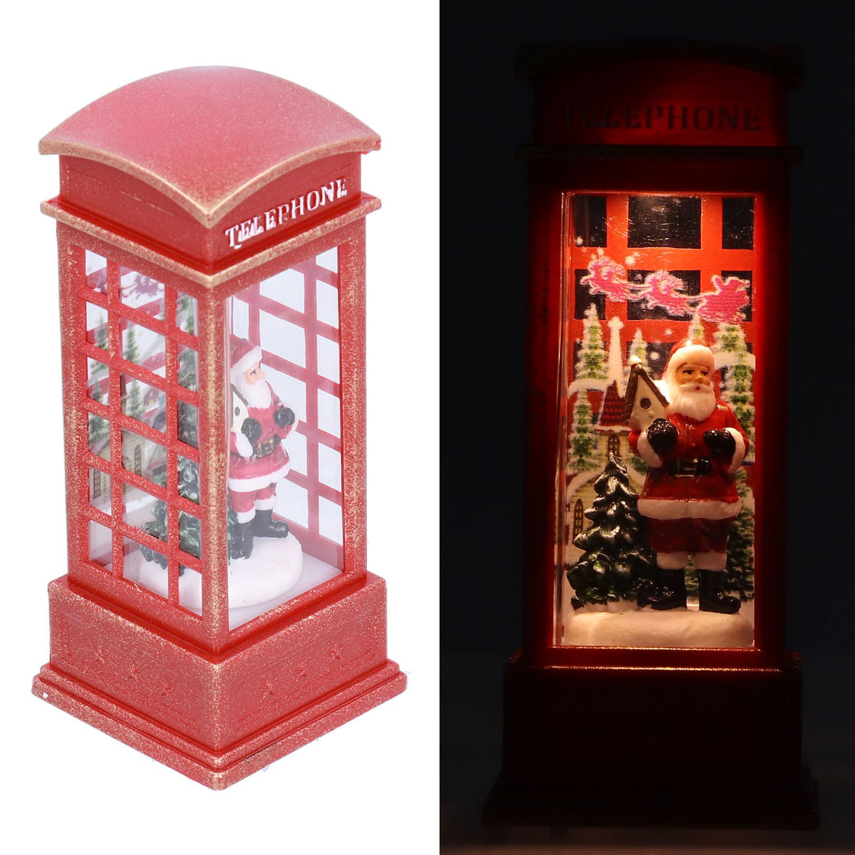 Christmas Decorations Telephone Booth Decoration Night Light Home Decoration Luminous Decoration GiftOld Man