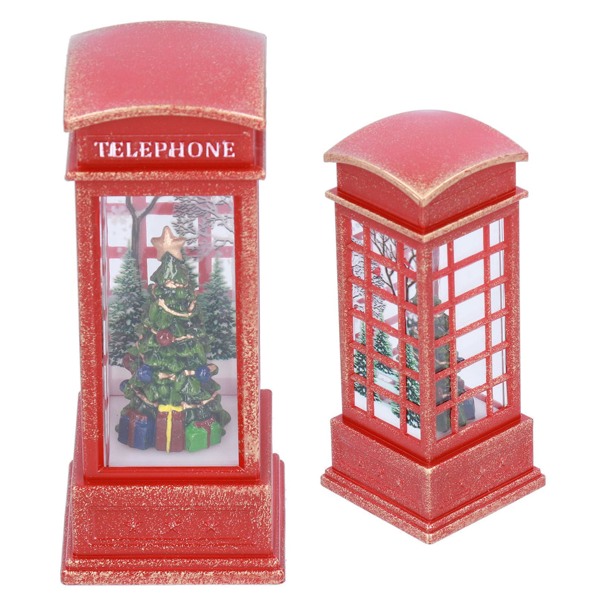 Christmas Decorations Telephone Booth Decoration Night Light Home Decoration Luminous Decoration GiftTree