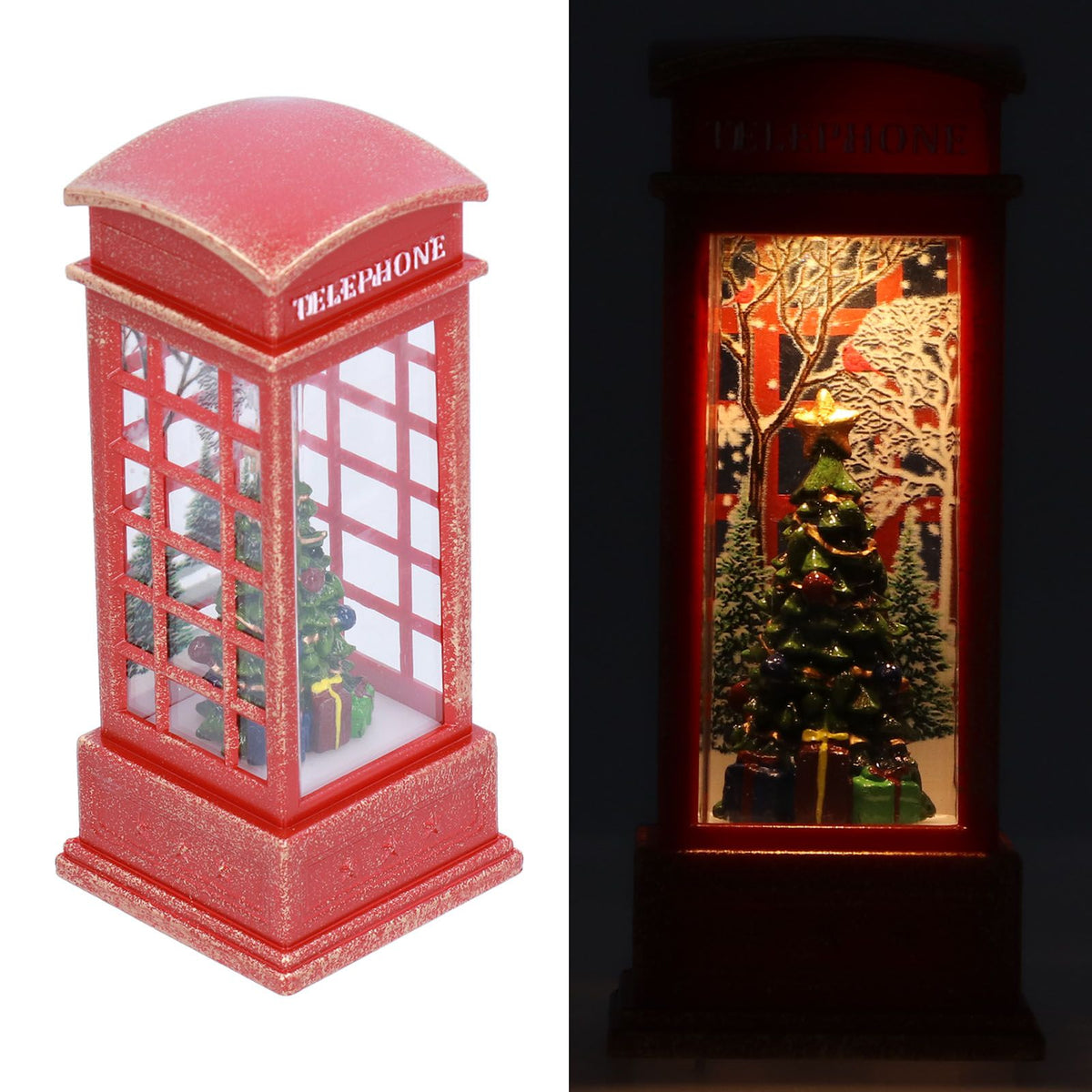 Christmas Decorations Telephone Booth Decoration Night Light Home Decoration Luminous Decoration GiftTree