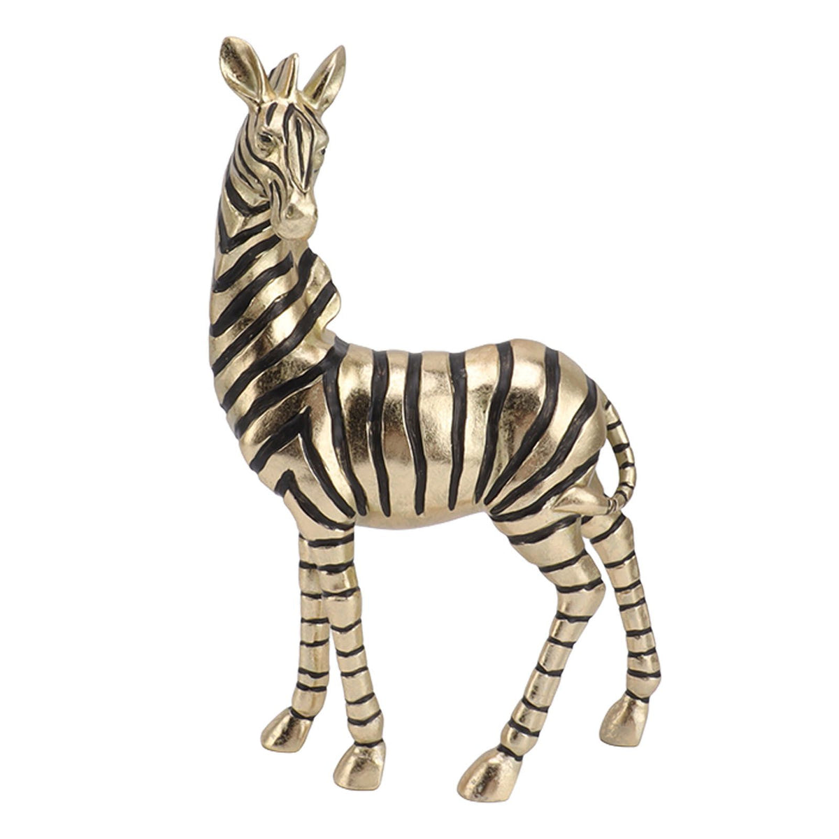 Resin Zebra Statues Gold Vivid Slip Resistant Compact Simulated Animal Statues for Home Decoration