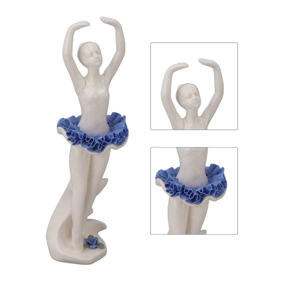 Ballerina Girl Figurine Ballet Dancer Statue Ceramic Sculpture Desk Ornament for Home Bookshelf Dinning Table Decoration