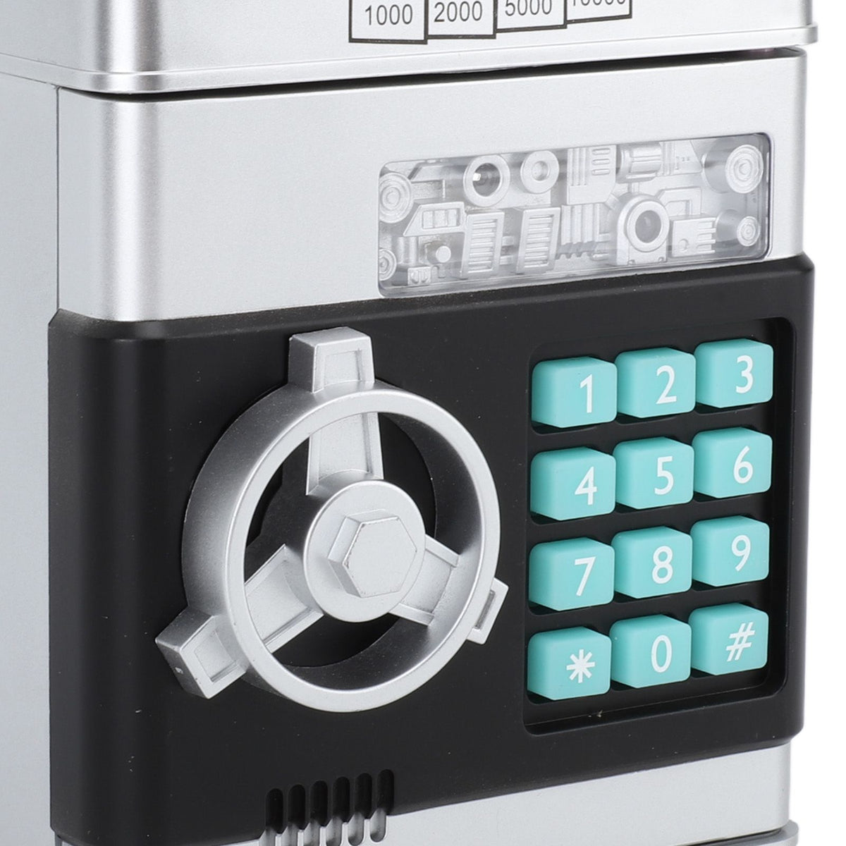 Innovative Money Bank ATM Piggy Bank with Cute Music Coin Money Saving Box with Password Desktop Ornament Silver