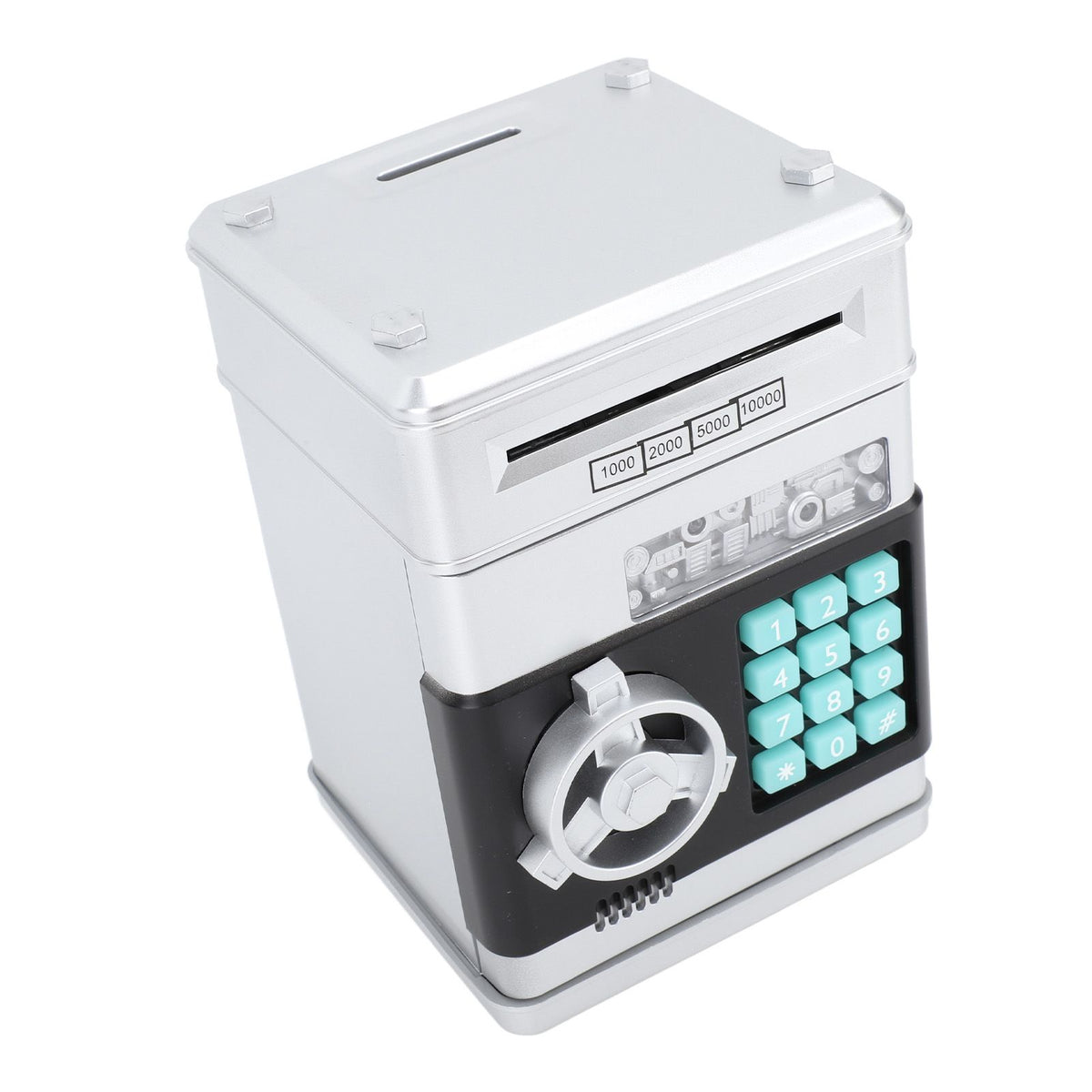 Innovative Money Bank ATM Piggy Bank with Cute Music Coin Money Saving Box with Password Desktop Ornament Silver