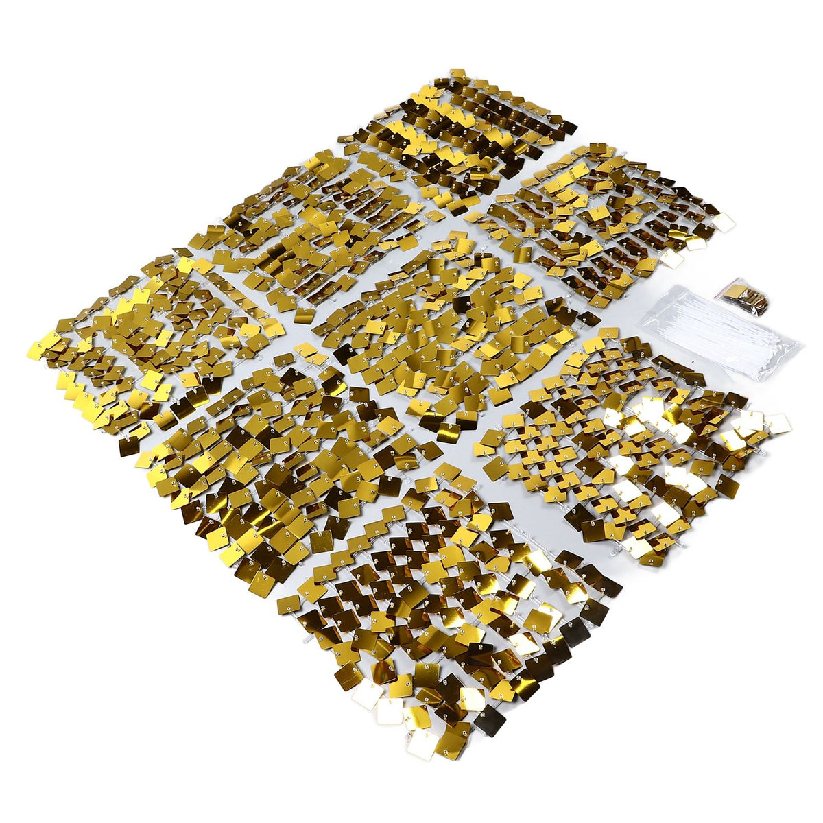 Shimmer Wall Backdrop Panels Self Locking Shining Sequin Photo Backdrop Decoration for Wedding Anniversary Party Square Gold
