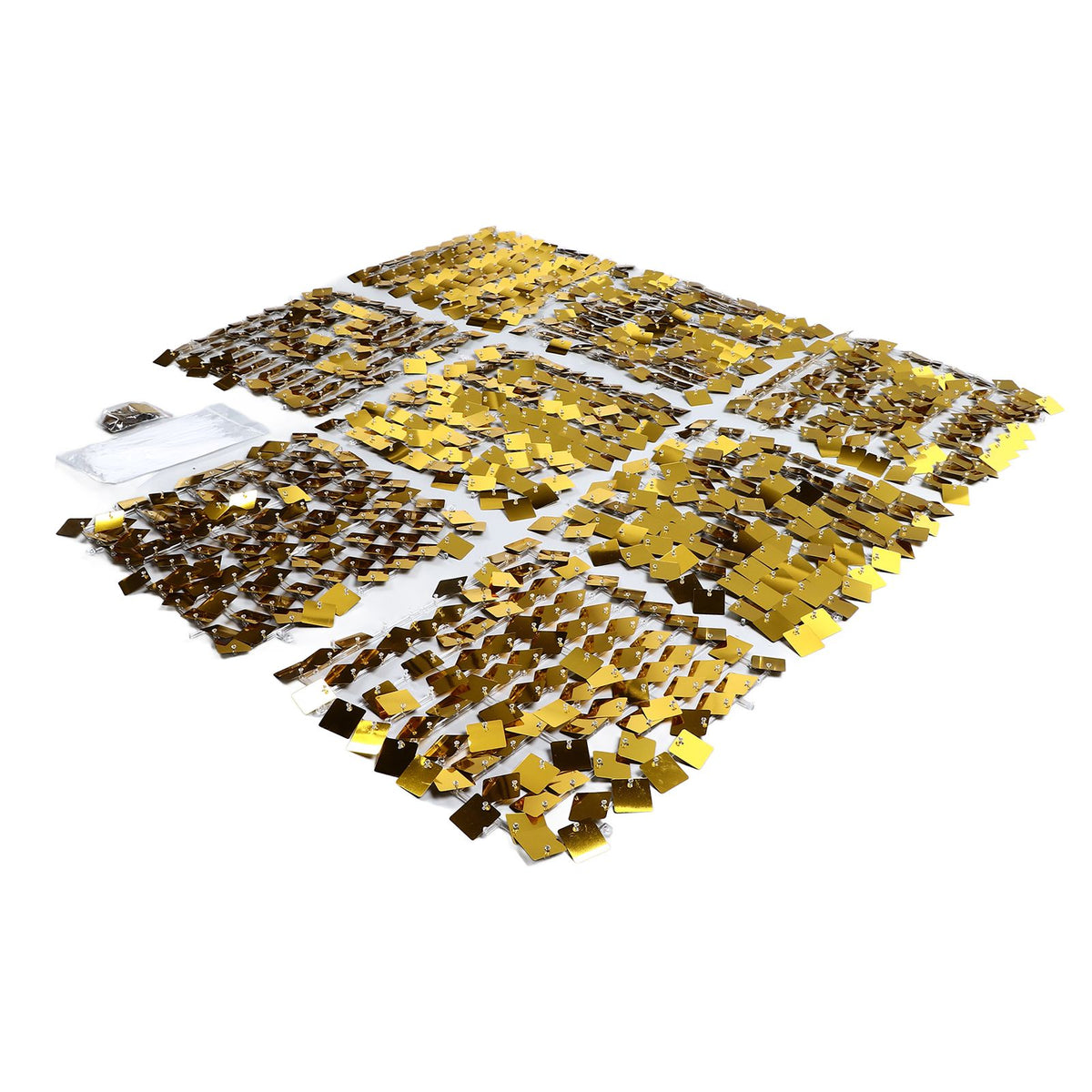 Shimmer Wall Backdrop Panels Self Locking Shining Sequin Photo Backdrop Decoration for Wedding Anniversary Party Square Gold