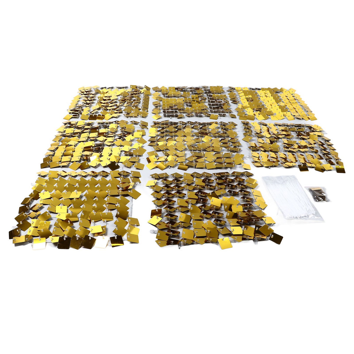 Shimmer Wall Backdrop Panels Self Locking Shining Sequin Photo Backdrop Decoration for Wedding Anniversary Party Square Gold