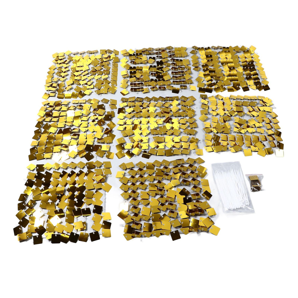 Shimmer Wall Backdrop Panels Self Locking Shining Sequin Photo Backdrop Decoration for Wedding Anniversary Party Square Gold