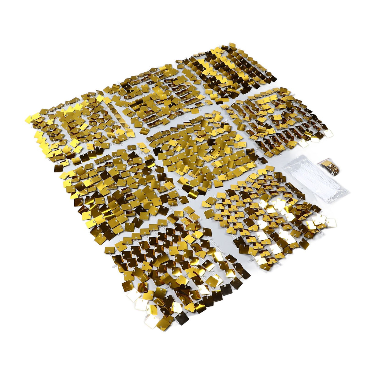 Shimmer Wall Backdrop Panels Self Locking Shining Sequin Photo Backdrop Decoration for Wedding Anniversary Party Square Gold