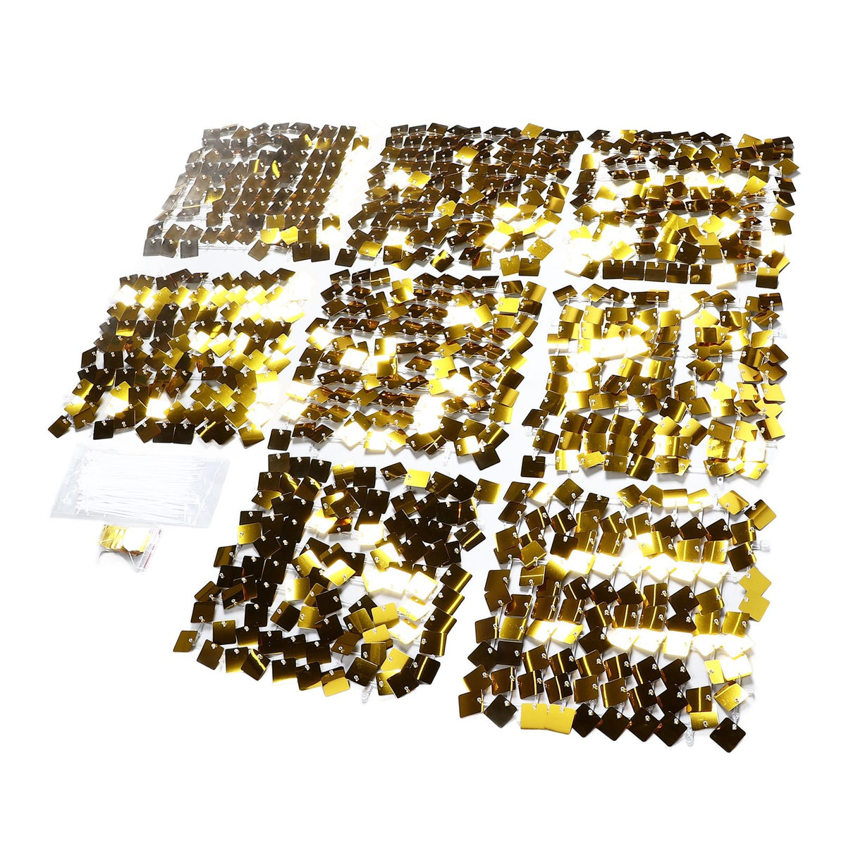 Shimmer Wall Backdrop Panels Self Locking Shining Sequin Photo Backdrop Decoration for Wedding Anniversary Party Square Gold