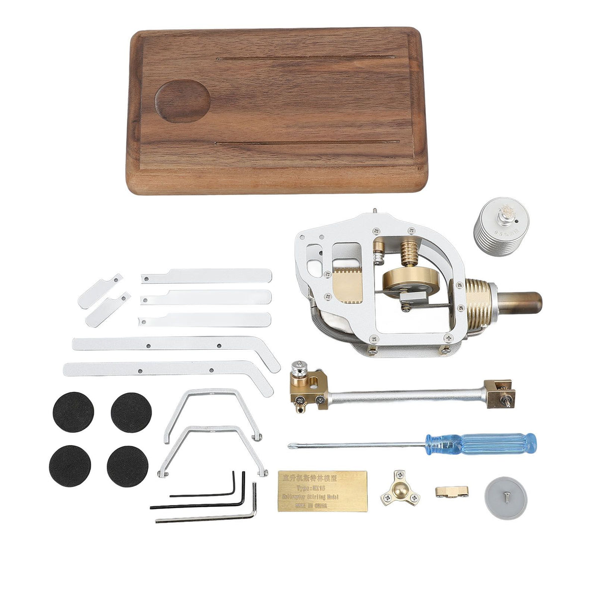 Stirling Engine Helicopter Model Kit Metal Air Energy External Combustion Educational Physics Science Experiment Toy for DIY Assembly Birthday Gift
