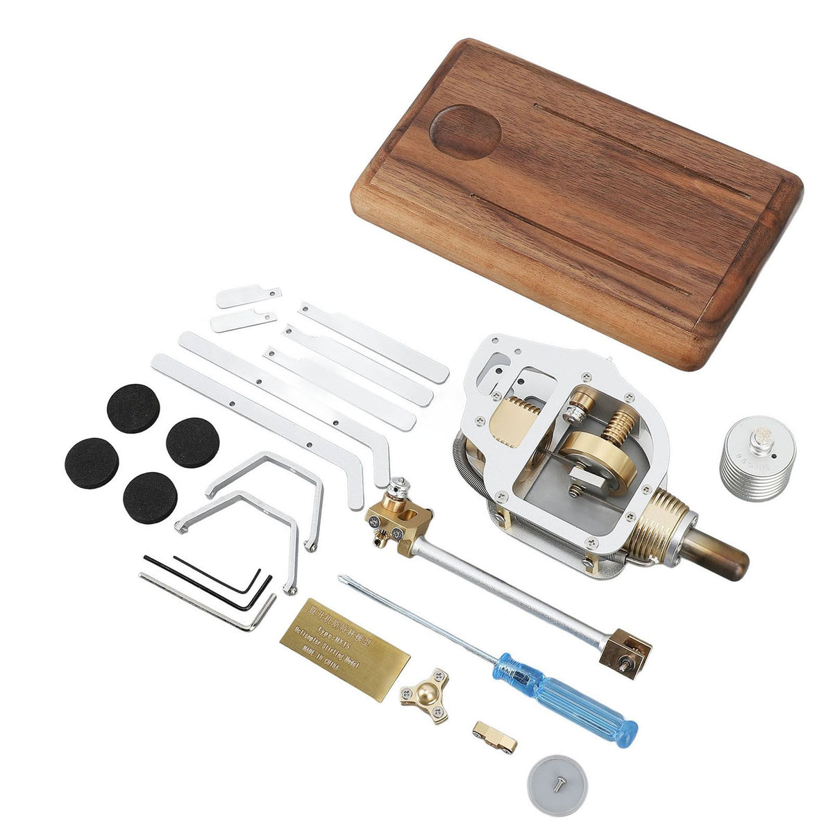 Stirling Engine Helicopter Model Kit Metal Air Energy External Combustion Educational Physics Science Experiment Toy for DIY Assembly Birthday Gift