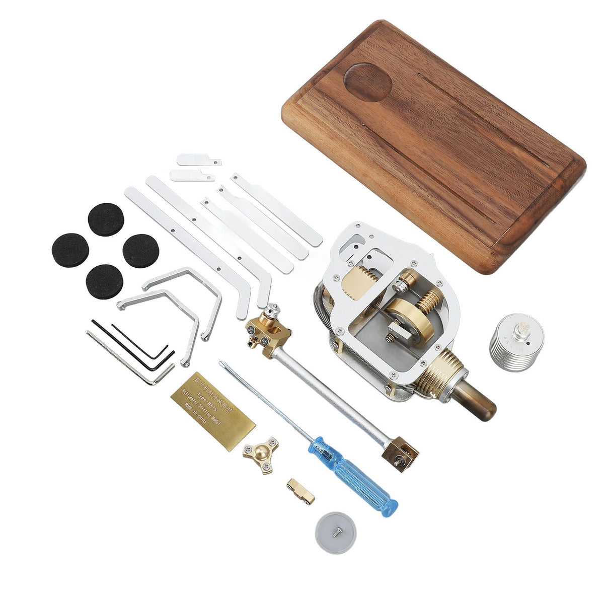 Stirling Engine Helicopter Model Kit Metal Air Energy External Combustion Educational Physics Science Experiment Toy for DIY Assembly Birthday Gift