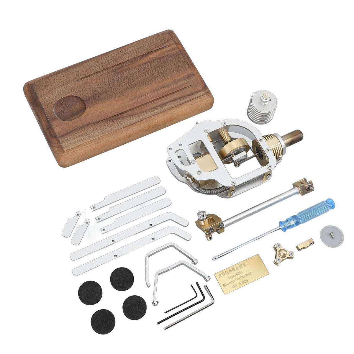 Stirling Engine Helicopter Model Kit Metal Air Energy External Combustion Educational Physics Science Experiment Toy for DIY Assembly Birthday Gift