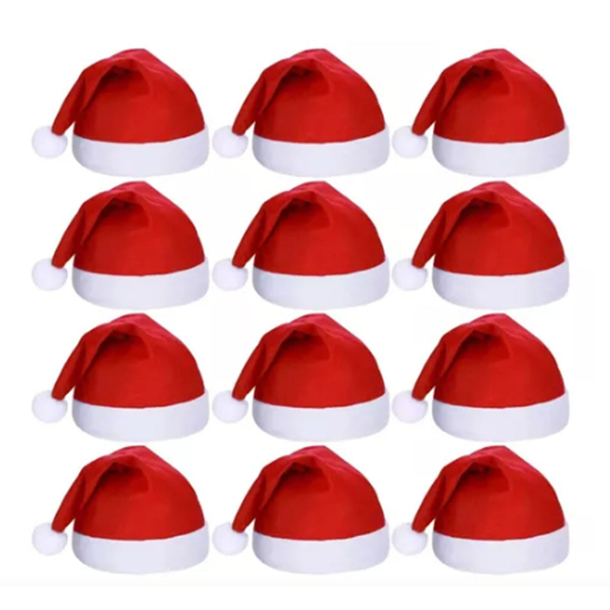 12pcs Santa Hat Xmas Holiday Hat for Adults Unisex Comfort Christmas Hats for Christmas New Year Festive Holiday Party Supplies Red
