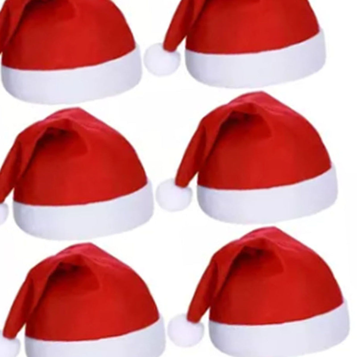 12pcs Santa Hat Xmas Holiday Hat for Adults Unisex Comfort Christmas Hats for Christmas New Year Festive Holiday Party Supplies Red