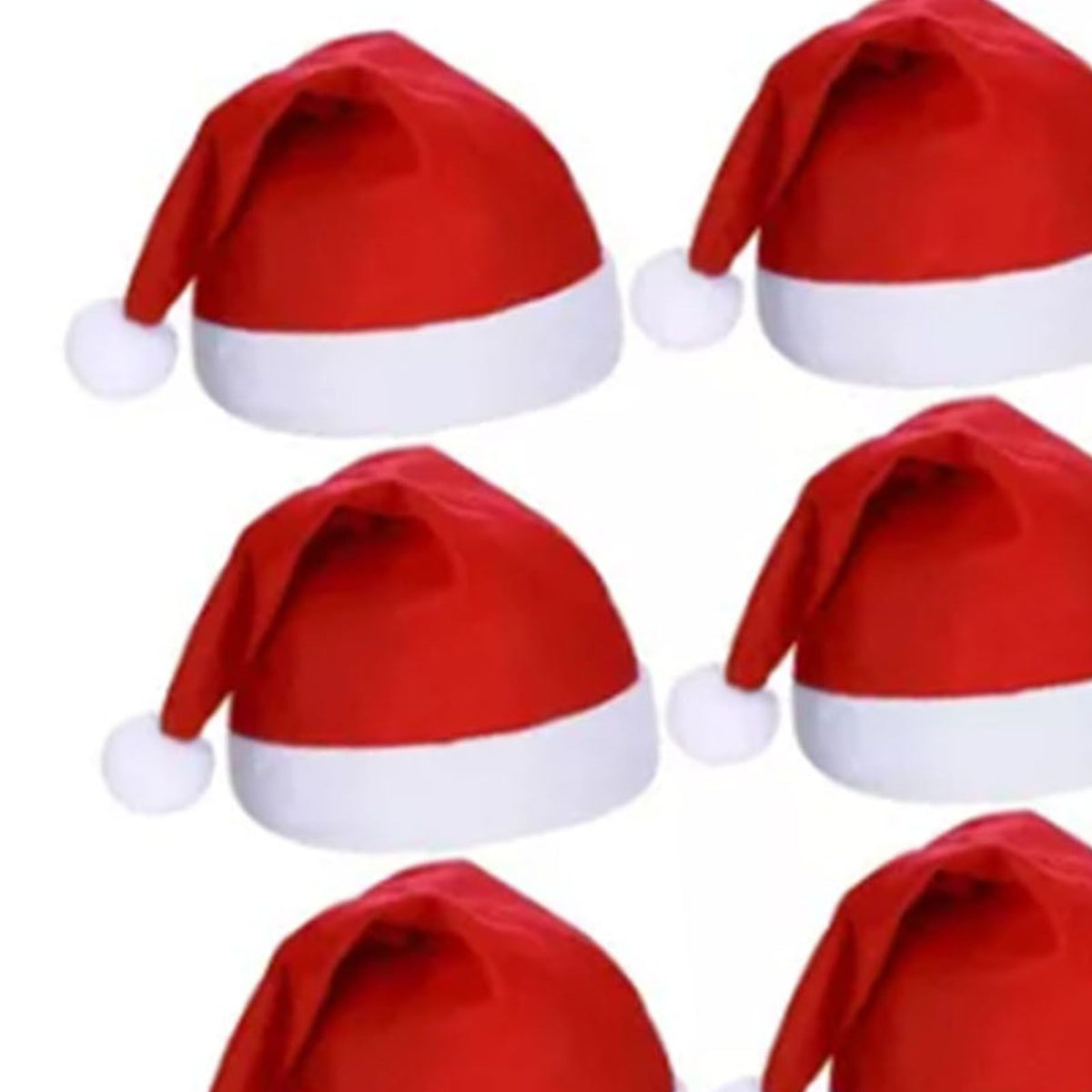 12pcs Santa Hat Xmas Holiday Hat for Adults Unisex Comfort Christmas Hats for Christmas New Year Festive Holiday Party Supplies Red