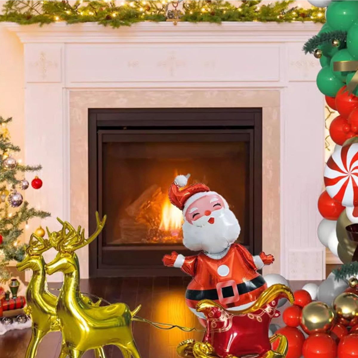 Xmas Balloon Garland Arch Kit Metallic Gold Green Red White Xmas Balloons Decorations for New Year