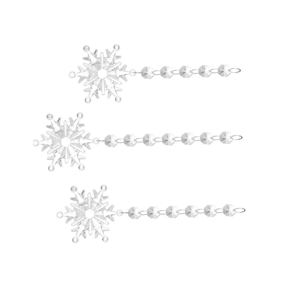 30 Pcs Snowflake Icicle Decoration Exquisite Acrylic High Transparency Hanging Snowflake Ornament for Xmas Tree