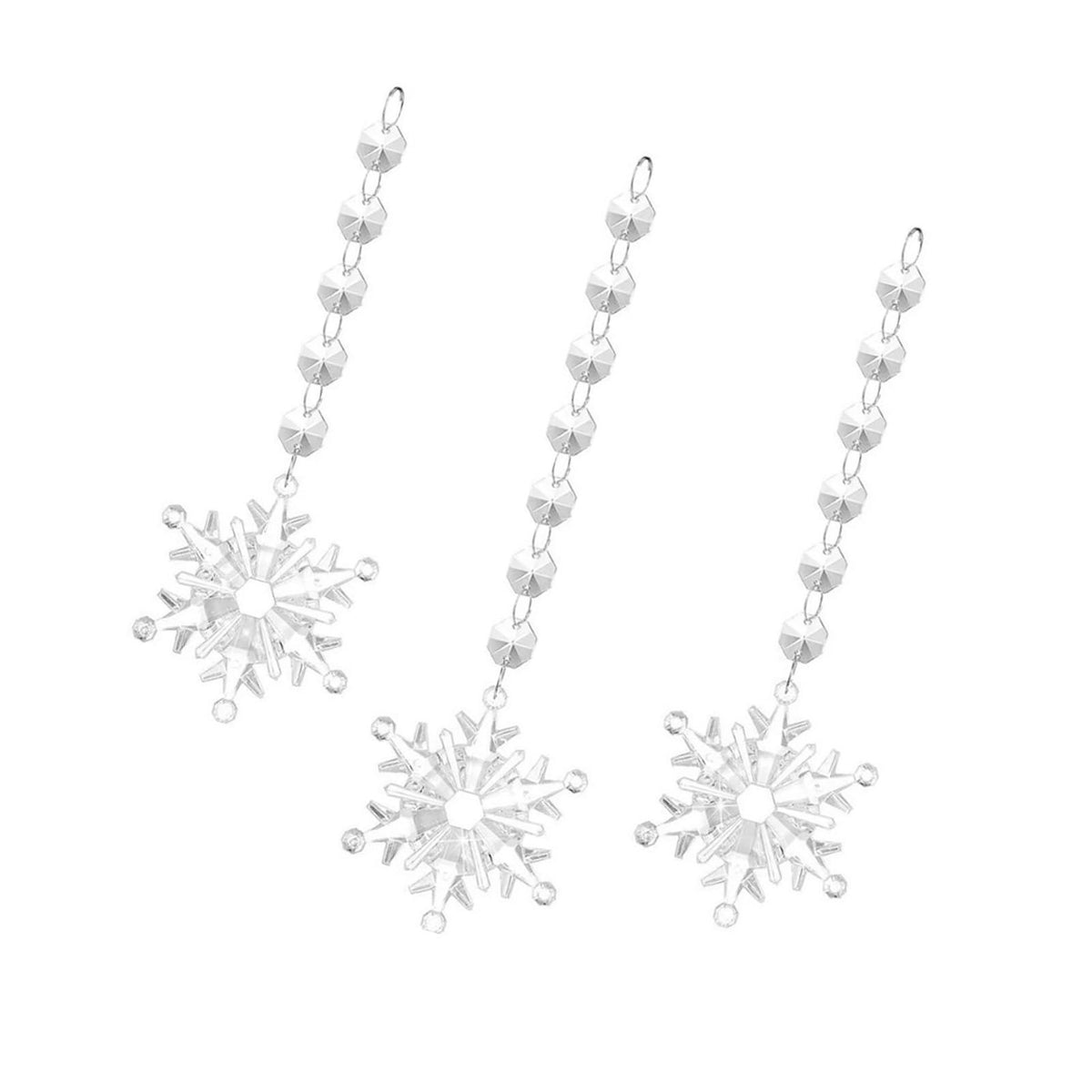 30 Pcs Snowflake Icicle Decoration Exquisite Acrylic High Transparency Hanging Snowflake Ornament for Xmas Tree