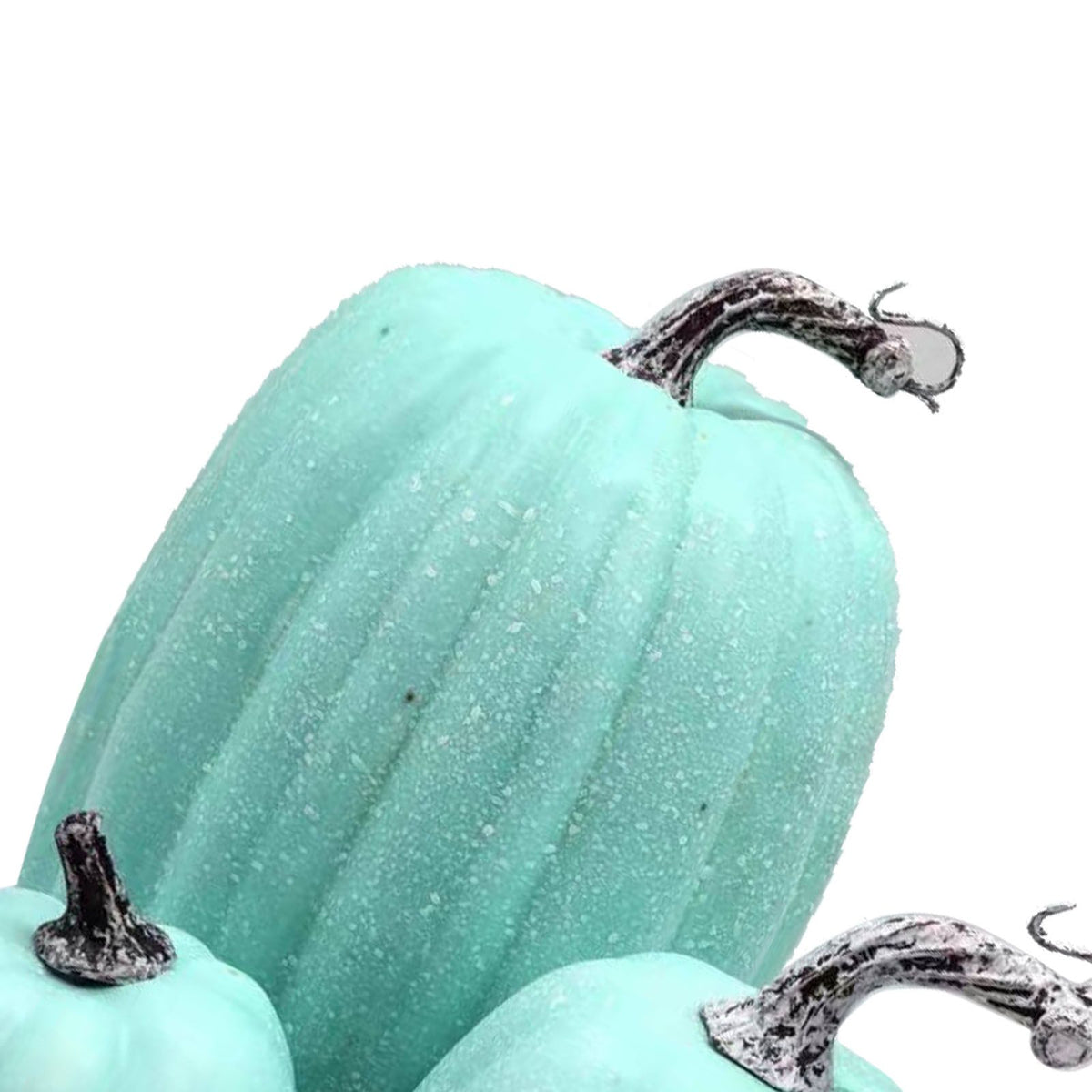 7 Pcs Artificial Pumpkin Cute Lifelike Foam Harvest Pumpkins for Autumn Holiday Decor Green