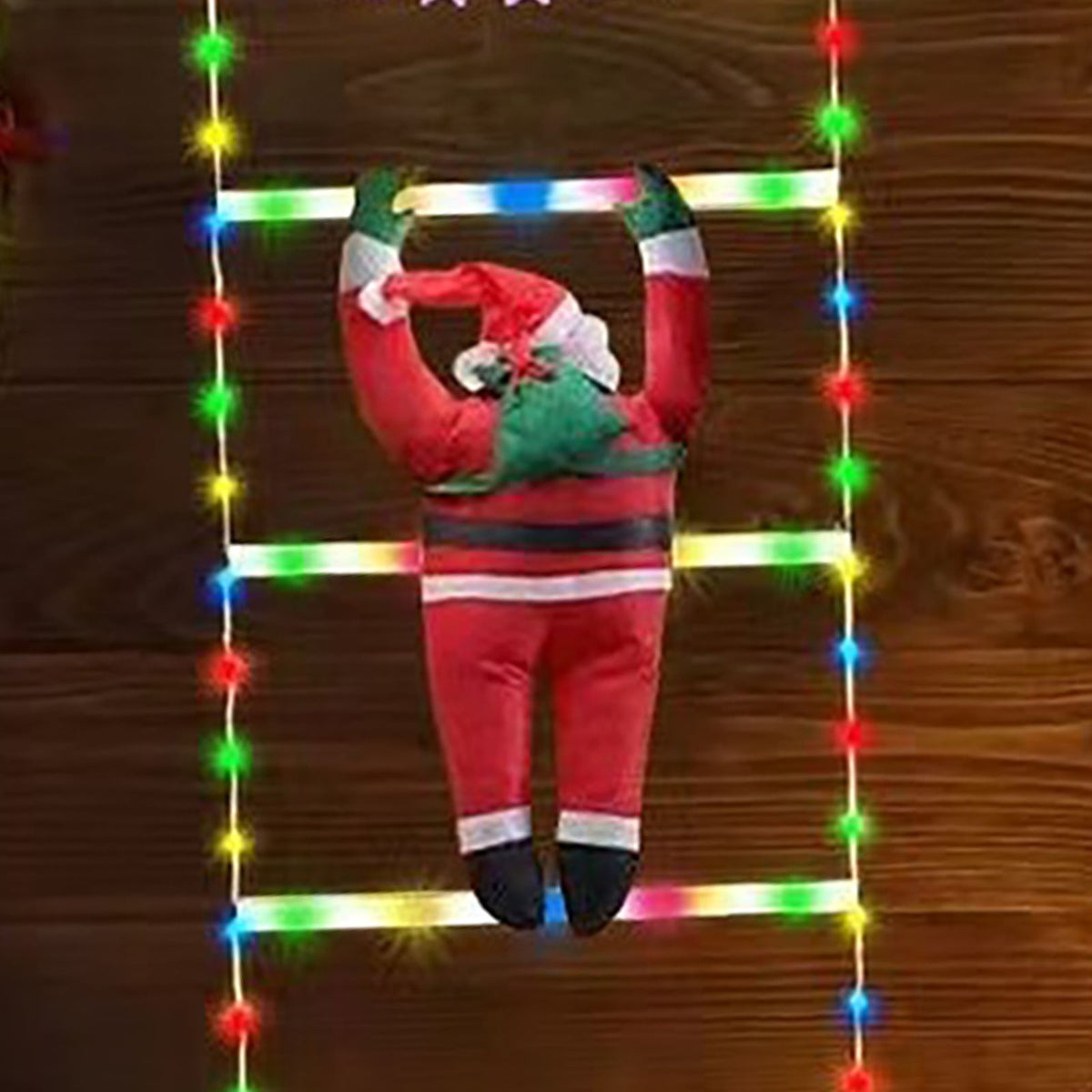 Santa Climbing Light Cute Decorative Xmas Ladder Light for Wall Tree Yard Garden
