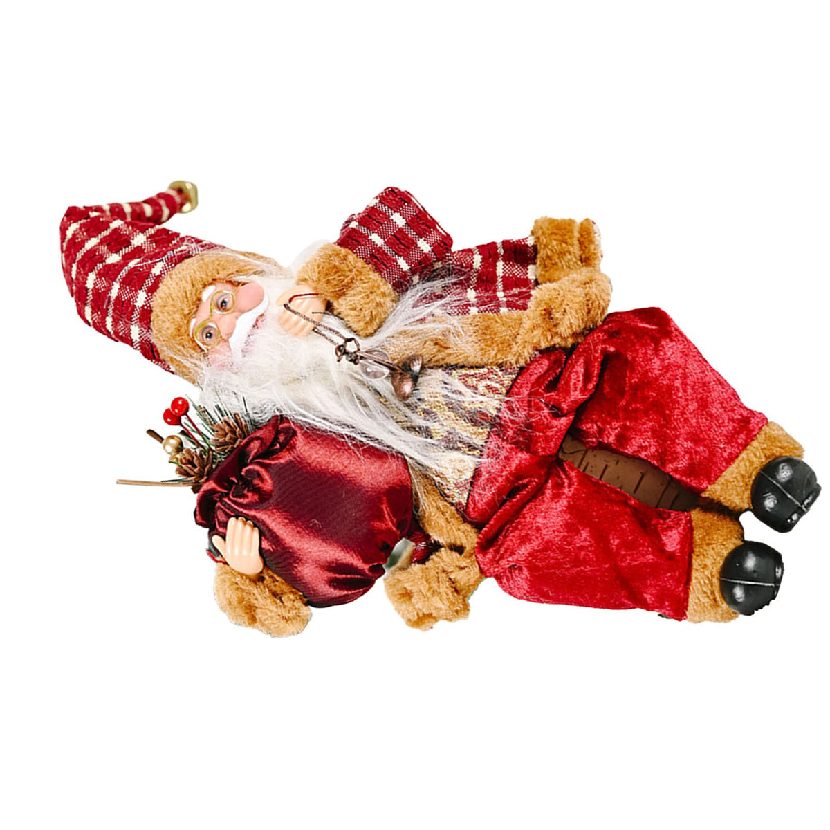 Santa Decoration Cute Image Santa Figurines Doll Toy Holiday Style Tabletop Santa Ornament for Party Home Desk Sitting Figure Oil Lamp Model