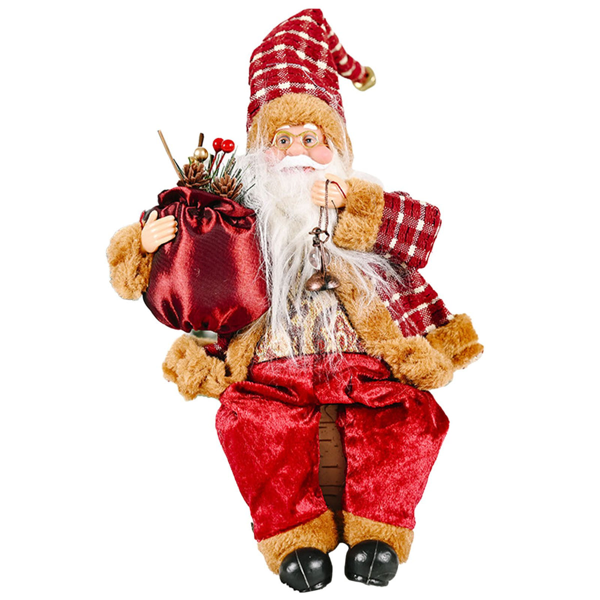 Santa Decoration Cute Image Santa Figurines Doll Toy Holiday Style Tabletop Santa Ornament for Party Home Desk Sitting Figure Oil Lamp Model