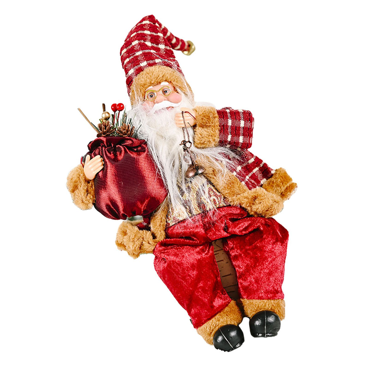 Santa Decoration Cute Image Santa Figurines Doll Toy Holiday Style Tabletop Santa Ornament for Party Home Desk Sitting Figure Oil Lamp Model