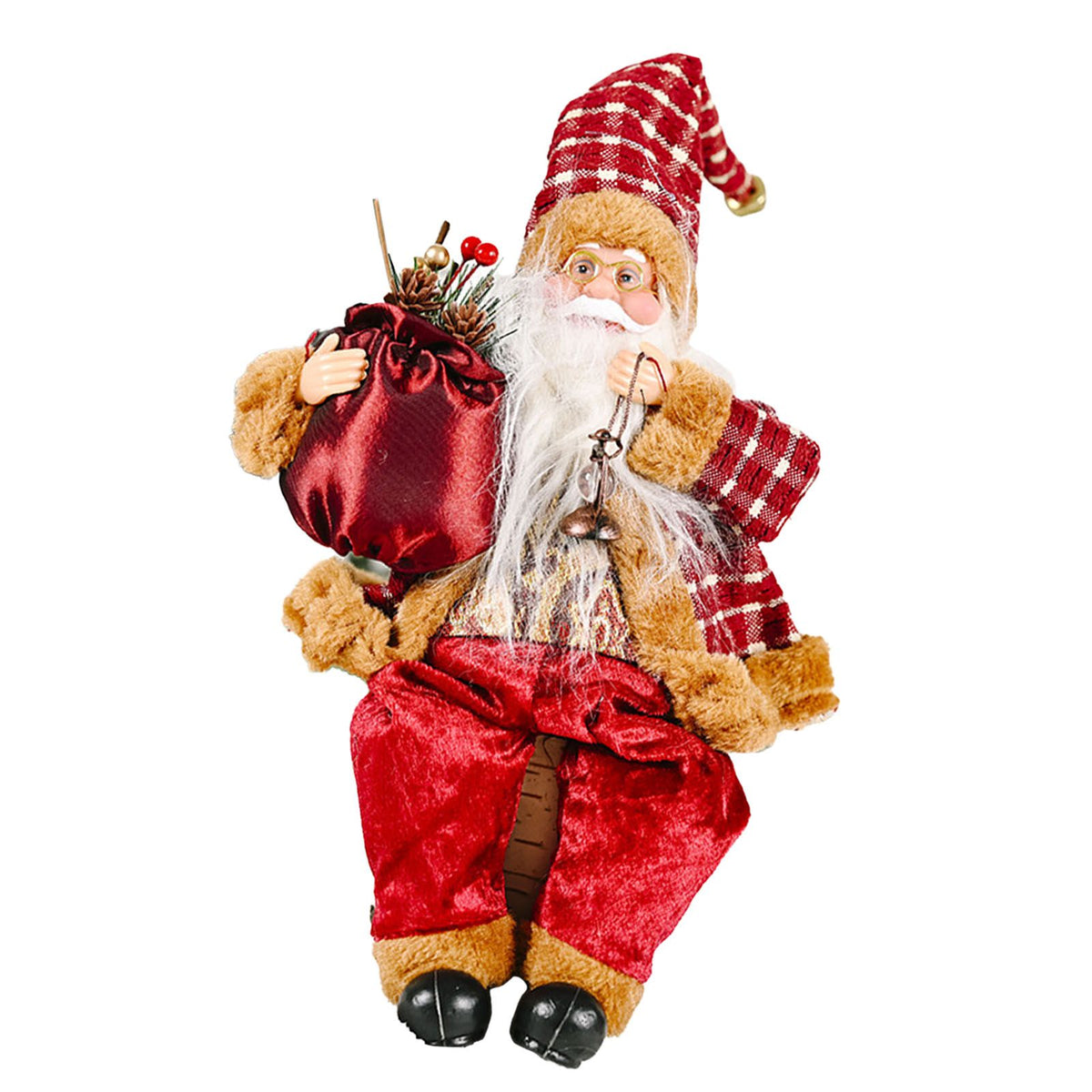Santa Decoration Cute Image Santa Figurines Doll Toy Holiday Style Tabletop Santa Ornament for Party Home Desk Sitting Figure Oil Lamp Model