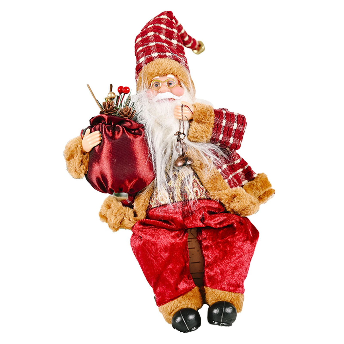 Santa Decoration Cute Image Santa Figurines Doll Toy Holiday Style Tabletop Santa Ornament for Party Home Desk Sitting Figure Oil Lamp Model
