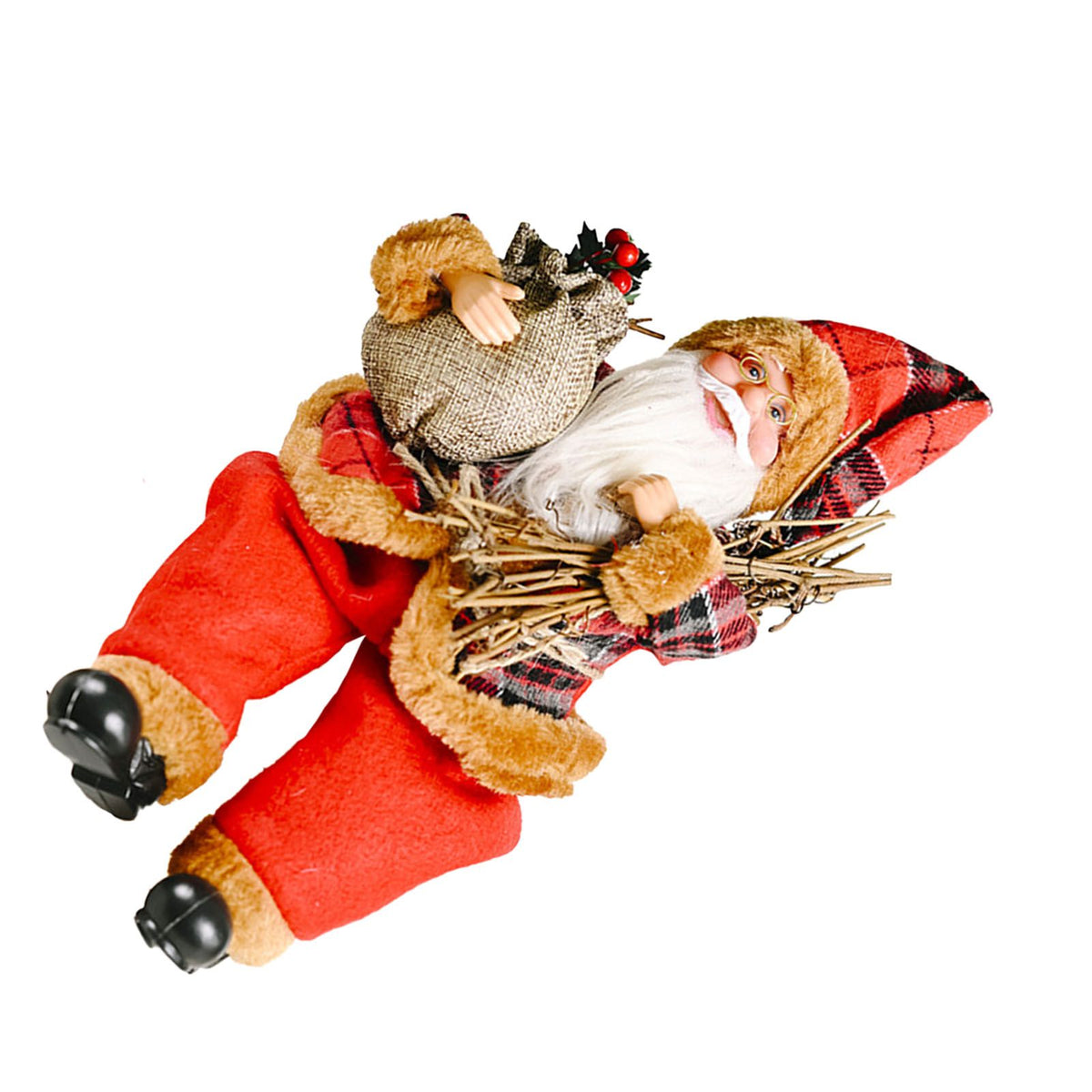Santa Decoration Cute Image Santa Figurines Doll Toy Holiday Style Tabletop Santa Ornament for Party Home Desk Sitting Figure Firewood Model