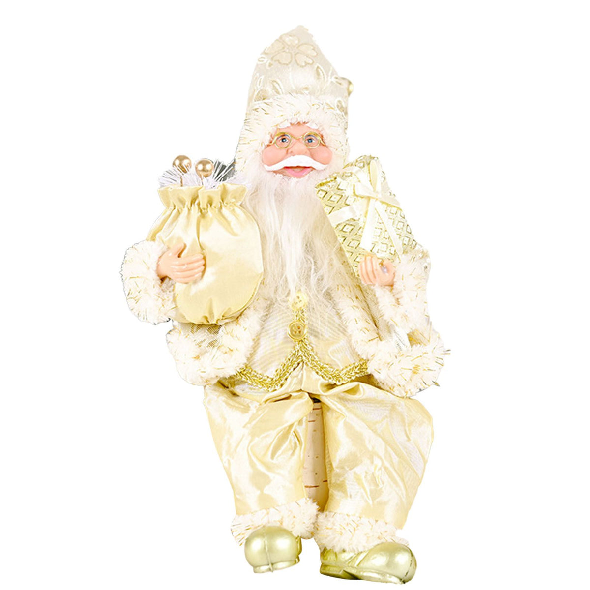 Santa Decoration Cute Image Santa Figurines Doll Toy Holiday Style Tabletop Santa Ornament for Party Home Desk Sitting Figure Present Model