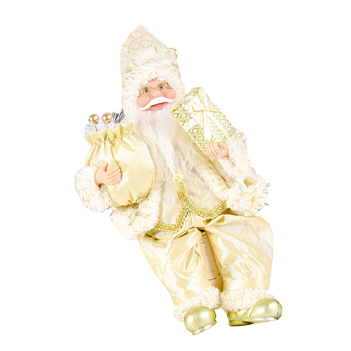 Santa Decoration Cute Image Santa Figurines Doll Toy Holiday Style Tabletop Santa Ornament for Party Home Desk Sitting Figure Present Model