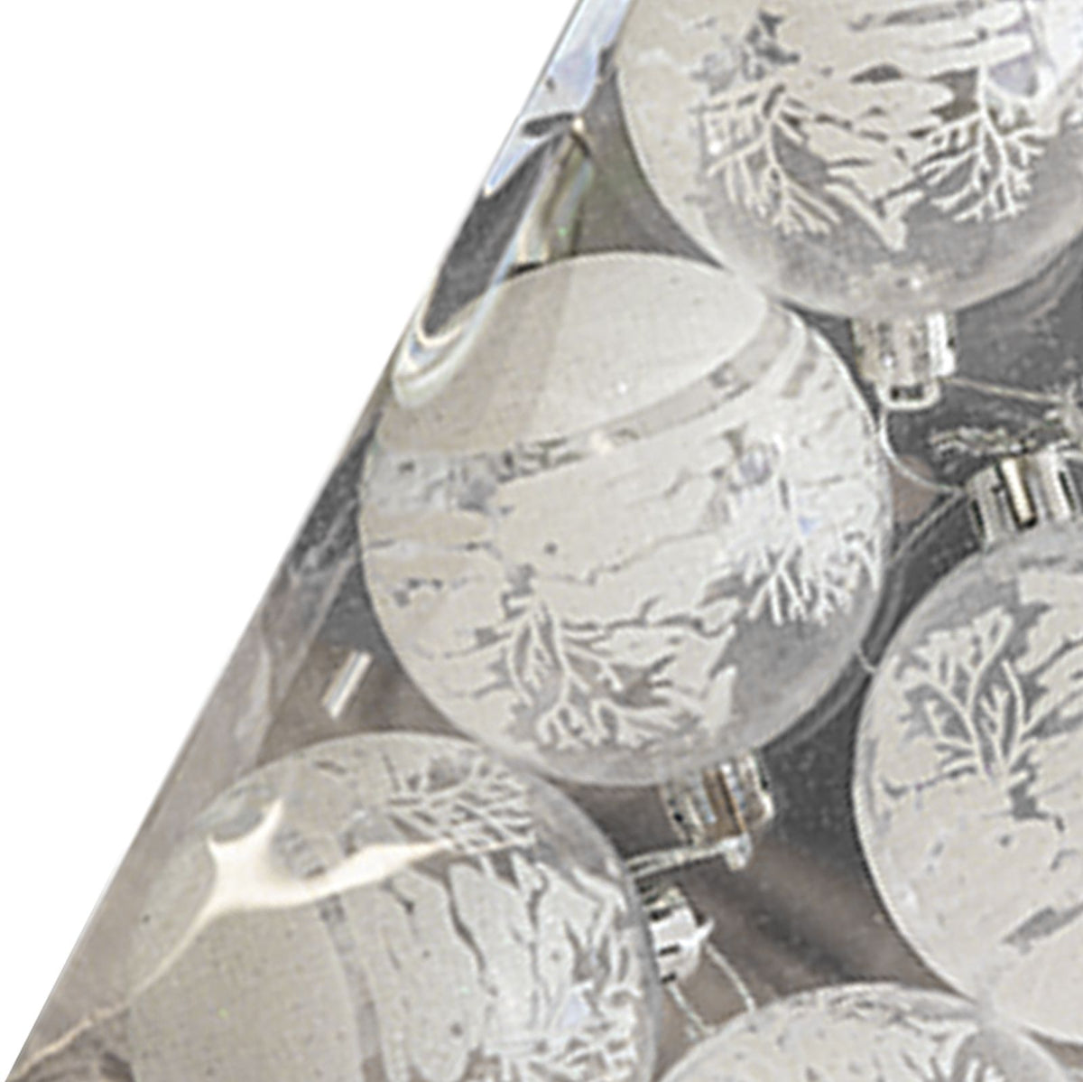 6 Pcs Xmas Ball Ornaments Set Snow Scene Shatterproof Transparent Acrylic Clear Xmas Balls Hanging Decorations for Xmas Tree Wedding Party Holiday