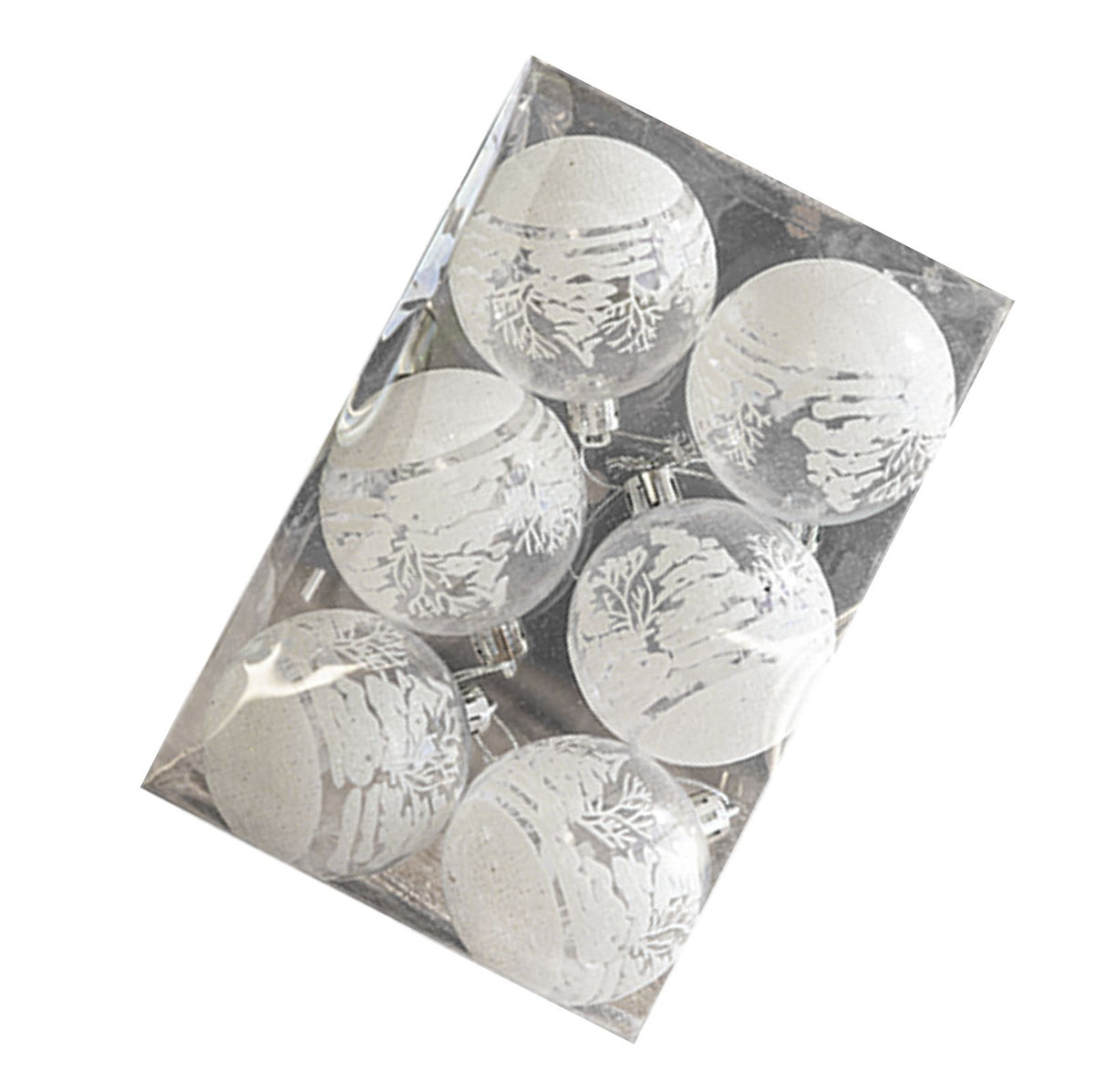 6 Pcs Xmas Ball Ornaments Set Snow Scene Shatterproof Transparent Acrylic Clear Xmas Balls Hanging Decorations for Xmas Tree Wedding Party Holiday