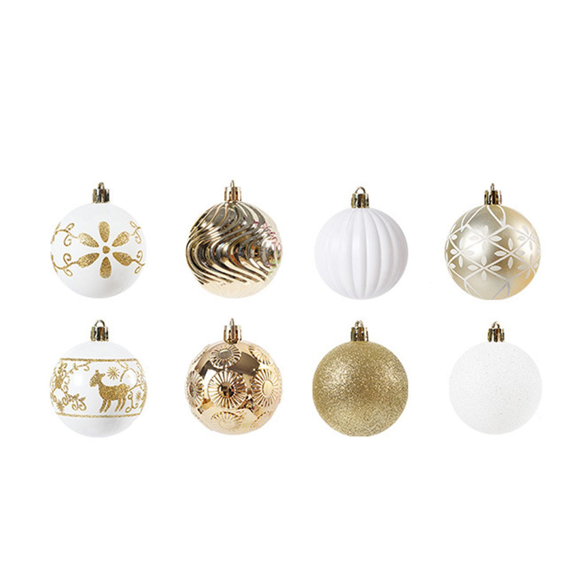 40PCS Xmas Tree Ball Plastic Lightweight Easy to Hang Ball Xmas Ball Decorations Ornaments for Holiday Wedding Party F34 White Gold
