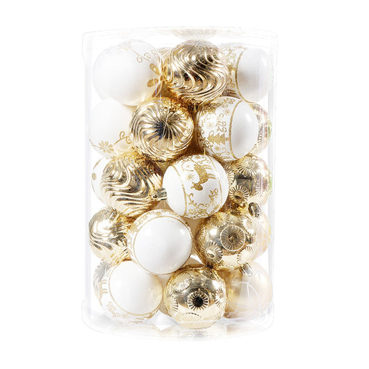 40PCS Xmas Tree Ball Plastic Lightweight Easy to Hang Ball Xmas Ball Decorations Ornaments for Holiday Wedding Party F34 White Gold