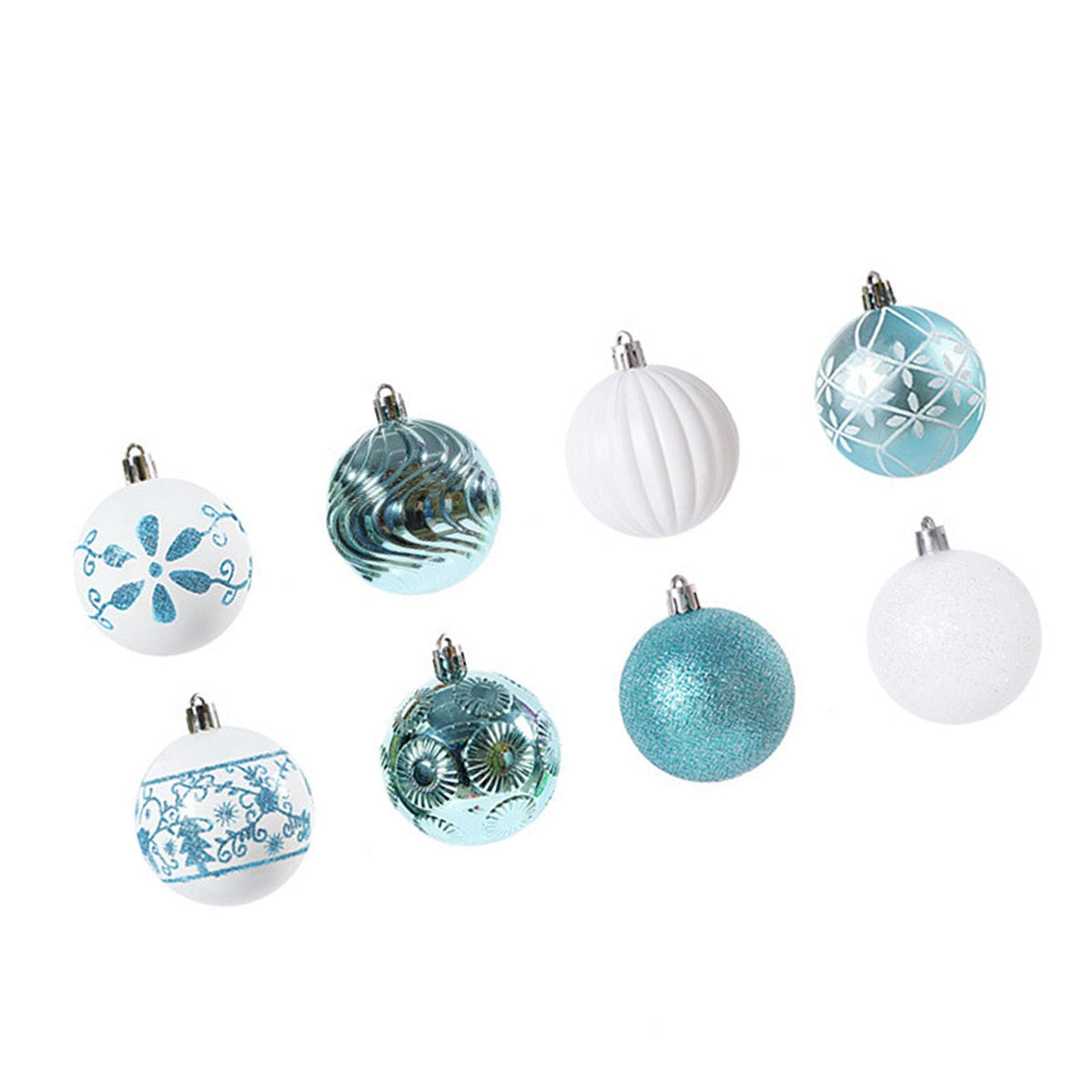 40PCS Xmas Tree Ball Plastic Lightweight Easy to Hang Ball Xmas Ball Decorations Ornaments for Holiday Wedding Party F34 Blue White