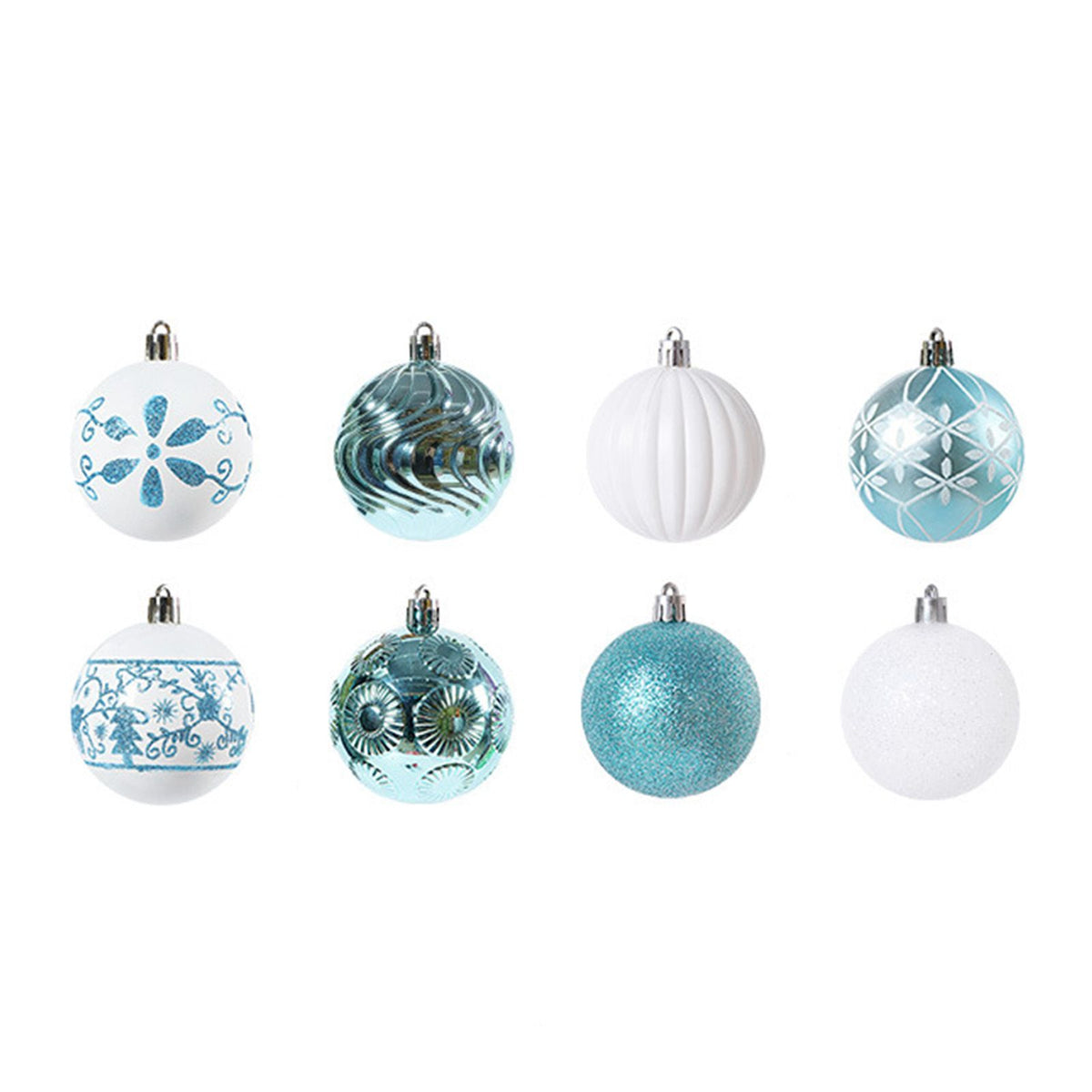 40PCS Xmas Tree Ball Plastic Lightweight Easy to Hang Ball Xmas Ball Decorations Ornaments for Holiday Wedding Party F34 Blue White