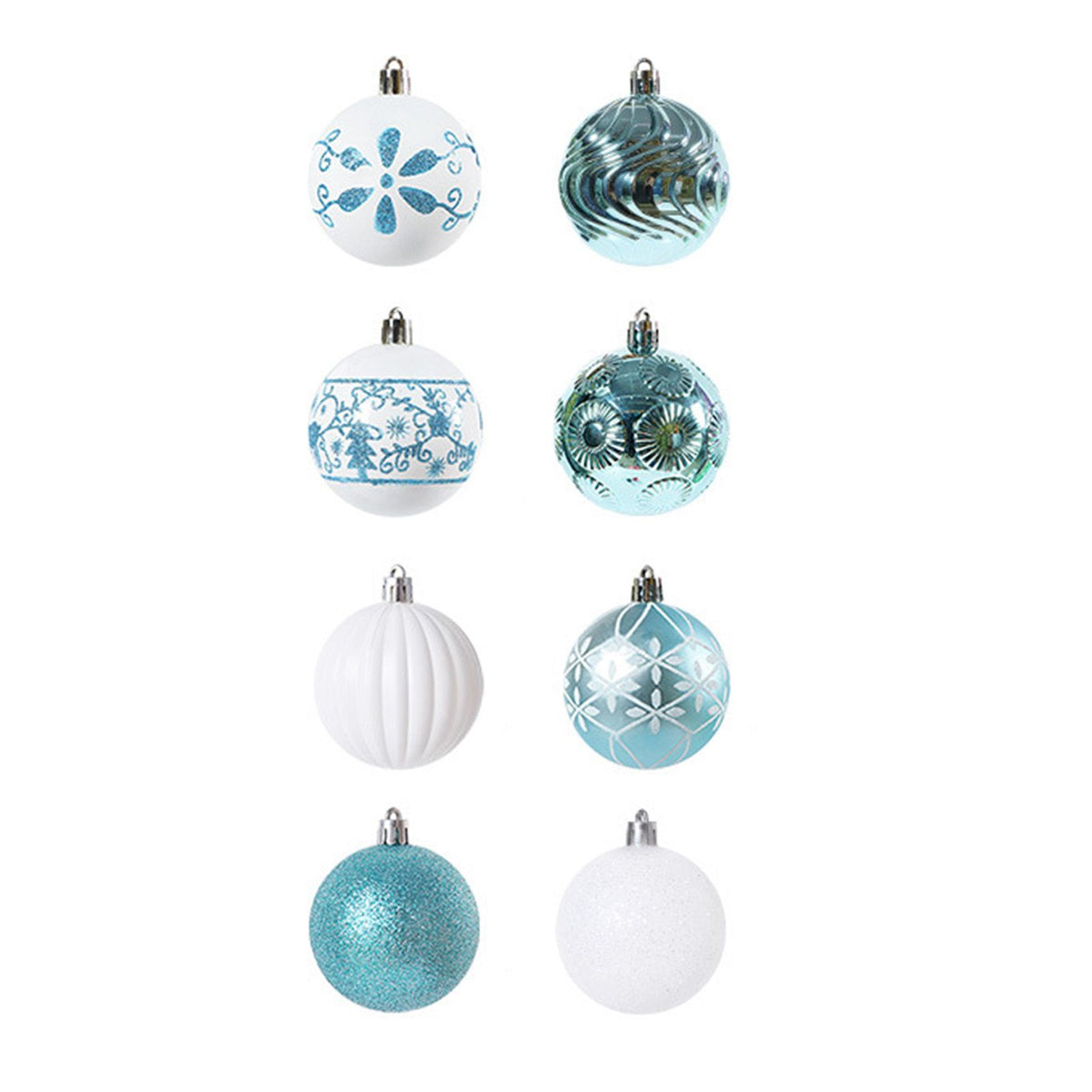 40PCS Xmas Tree Ball Plastic Lightweight Easy to Hang Ball Xmas Ball Decorations Ornaments for Holiday Wedding Party F34 Blue White