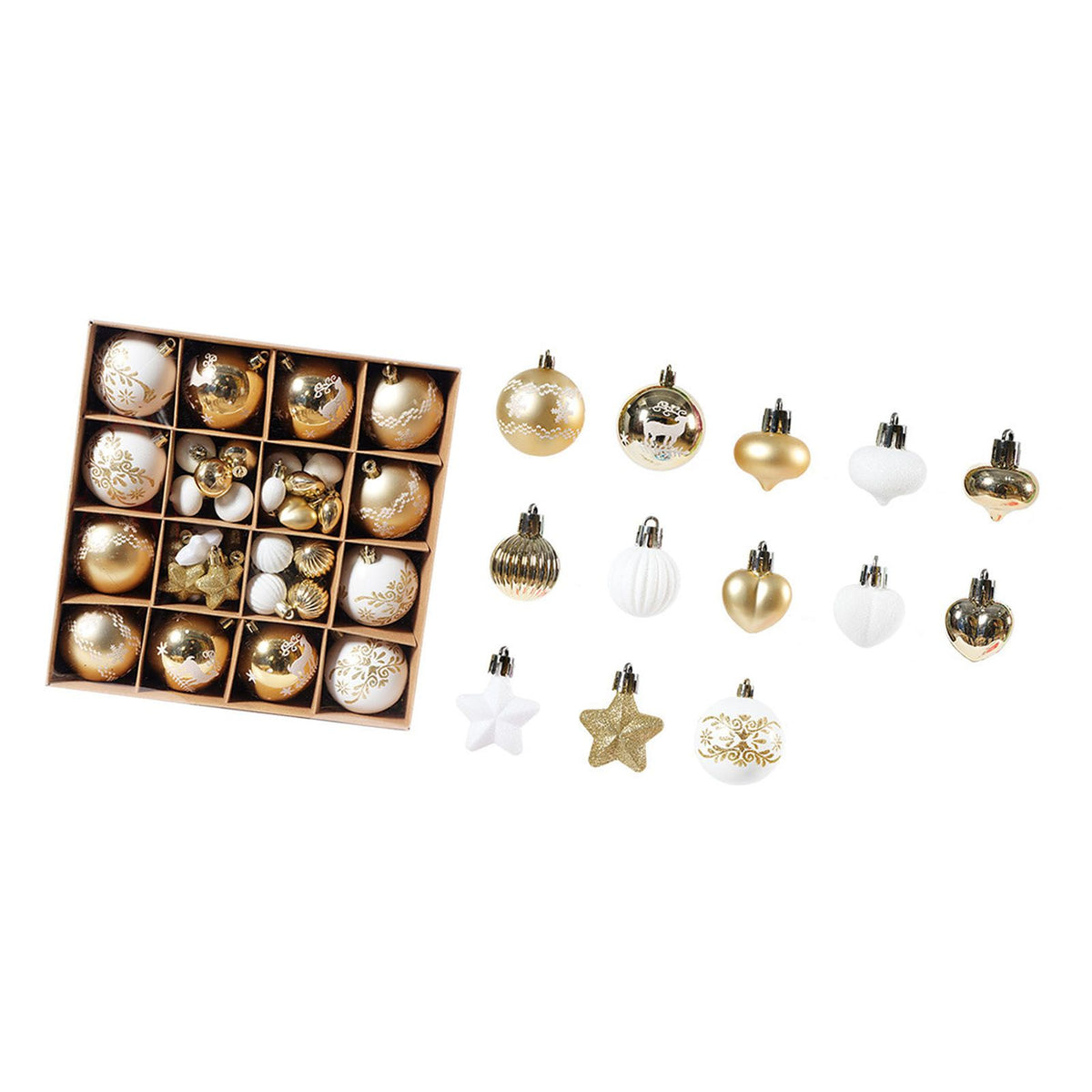 Xmas Ball Ornaments Supplies Plating Portable Plastic Decorative Baubles Champagne Balls for Porch Indoor White Gold