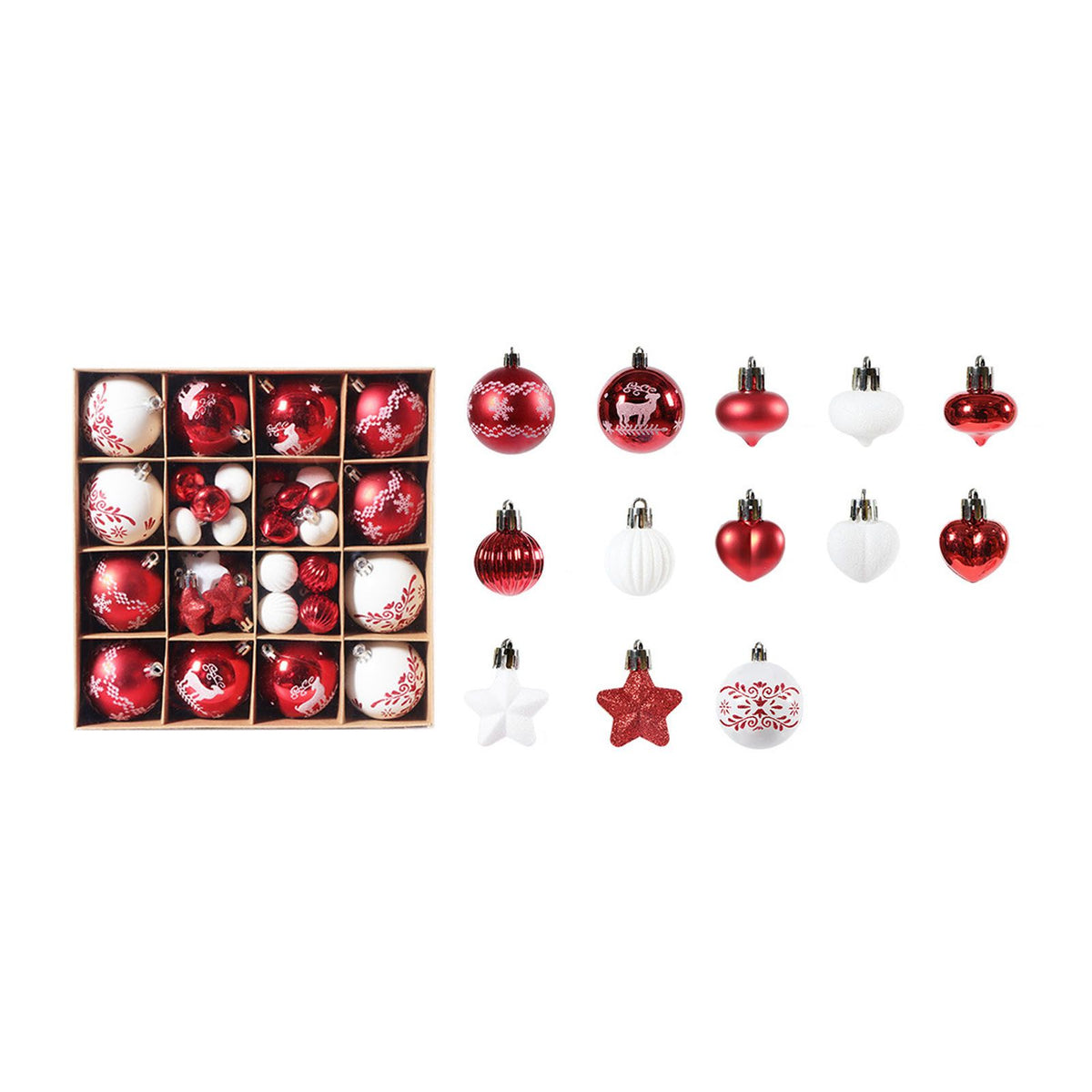 Xmas Ball Ornaments Supplies Plating Portable Plastic Decorative Baubles Champagne Balls for Porch Indoor Red White